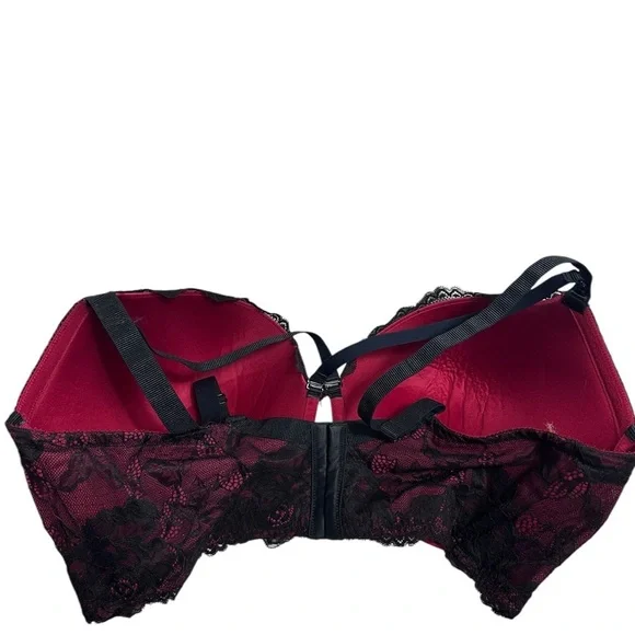 Torrid curve red and black bombshell pushup bra size 44F - Picture 3 of 11